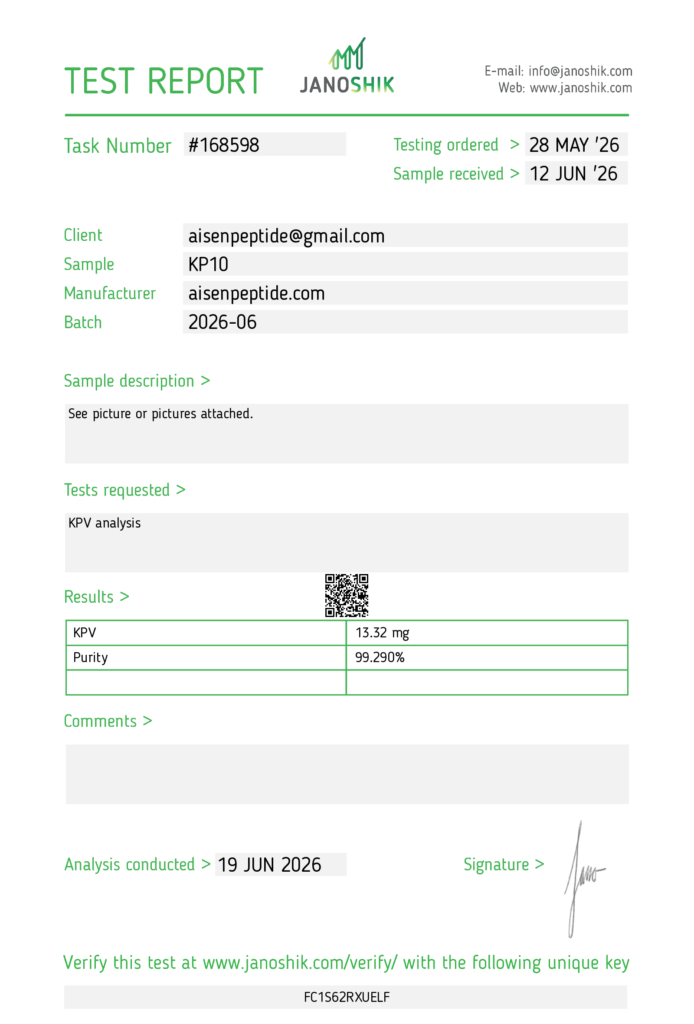 Certificate of Analysis lab report