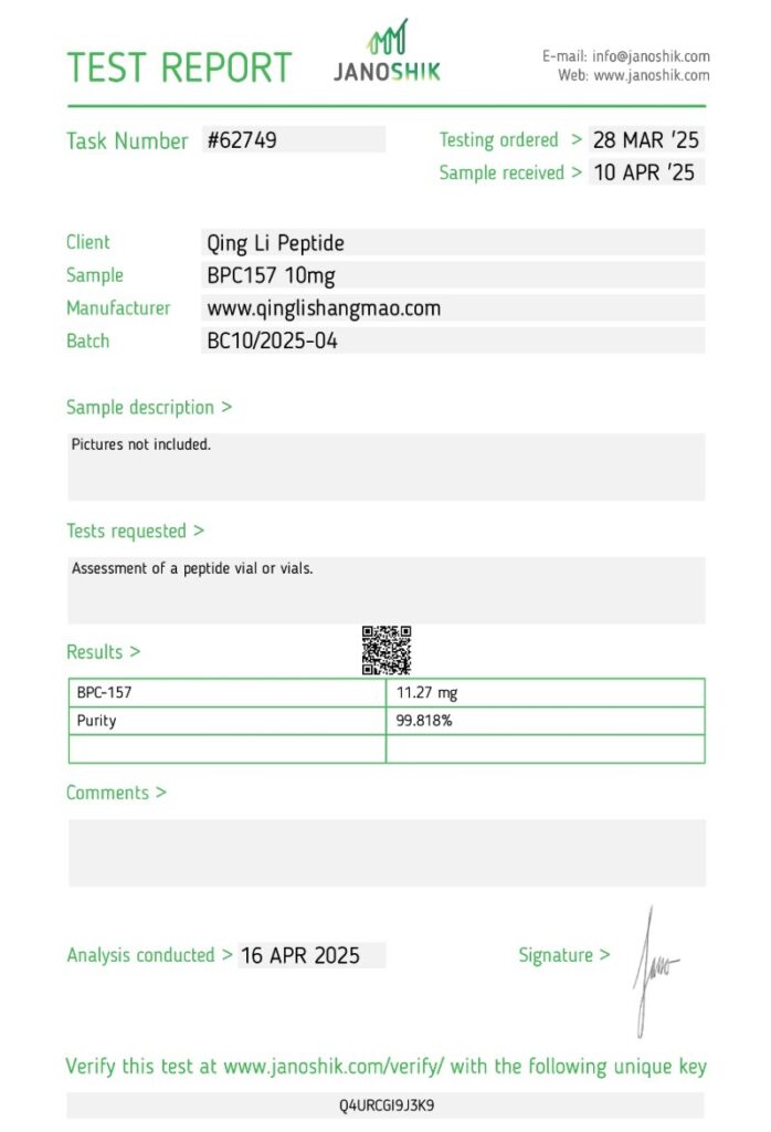 Certificate of Analysis lab report